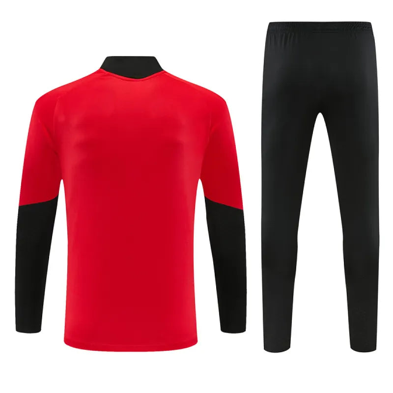 Men 26/27 Manchester United Black Collar Edition Half-zip Tracksuit Red Red