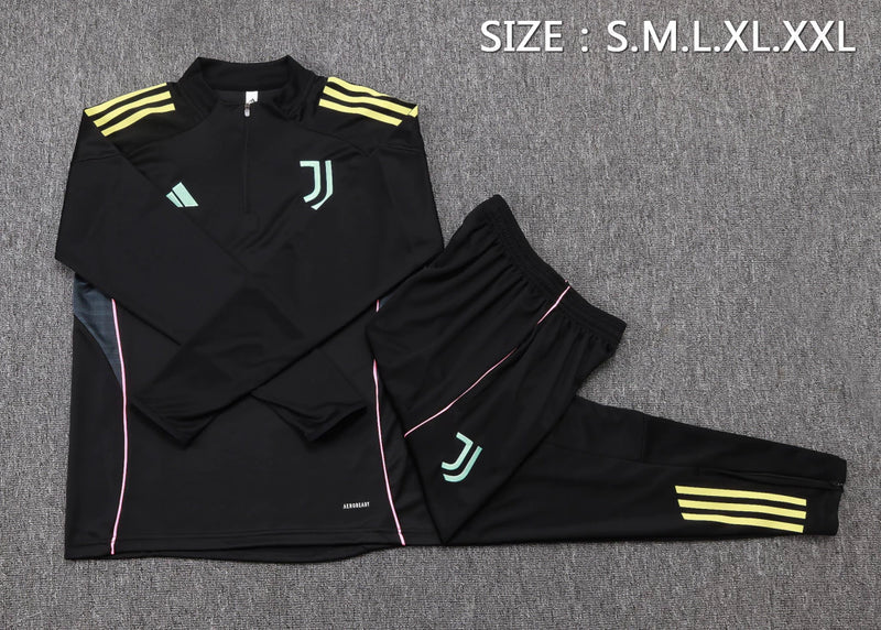 Tuta Nera Half-Zip Uomo juve