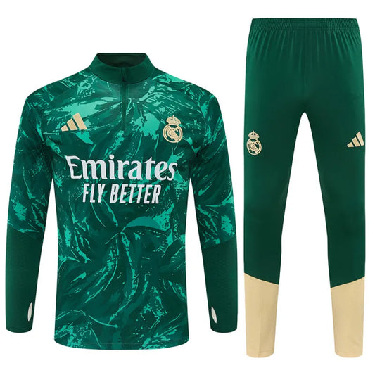 26/27 Real Madrid Camo Half-zip Tracksuit Green