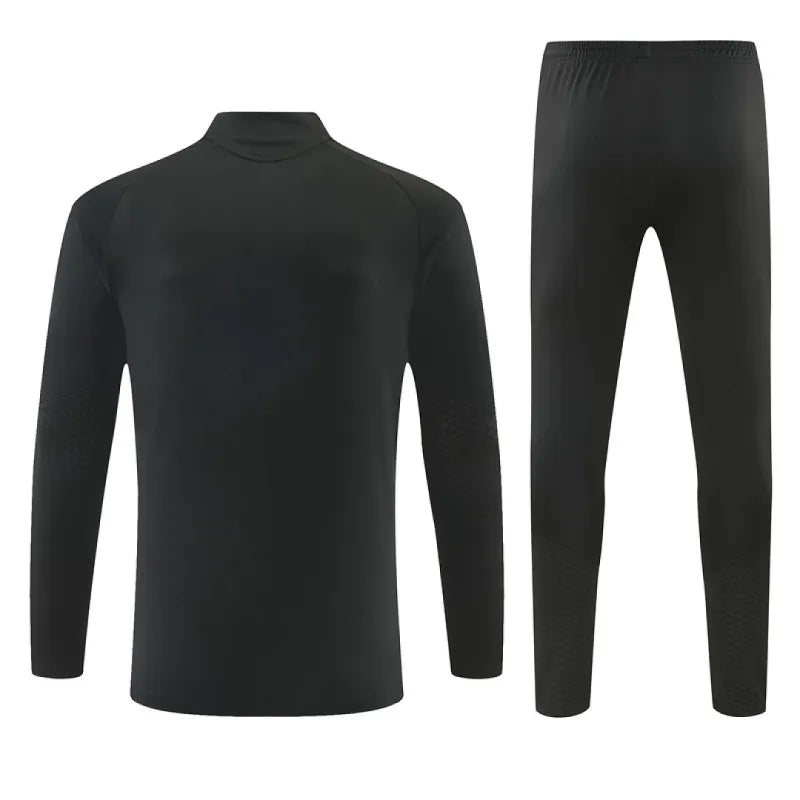 26/27 Real Madrid All Black Half-zip Tracksuit
