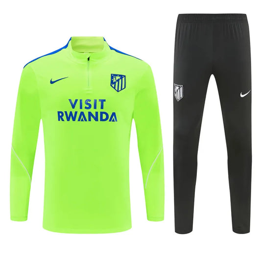 26/27 Atletico Madrid Kids Half-zip Tracksuit Neon Green