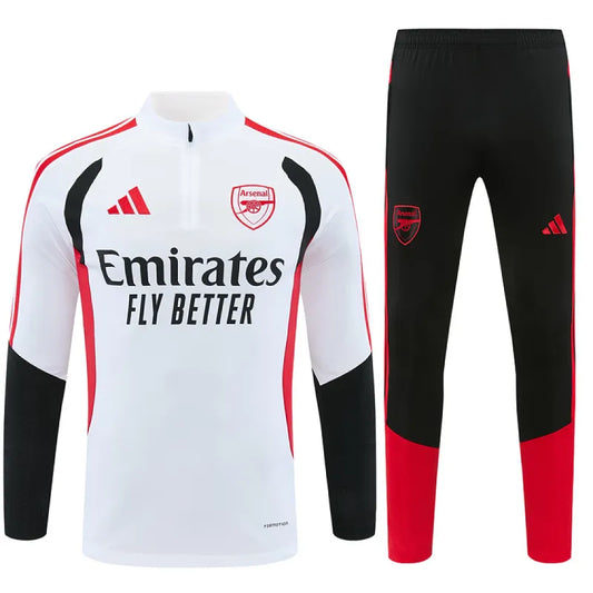 26/27 Arsenal Tracksuit with Half Zip, White