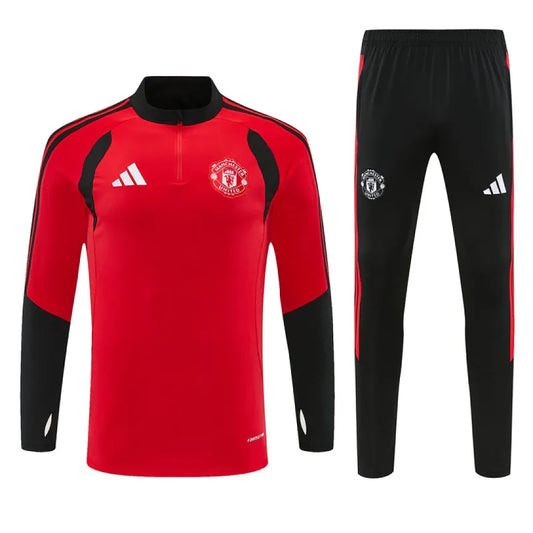 Men 26/27 Manchester United Black Collar Edition Half-zip Tracksuit Red Red