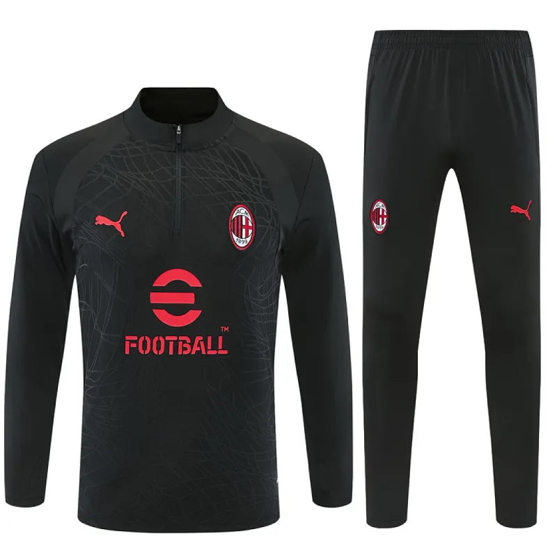 26/27 AC Milan Half-zip Tracksuit Black