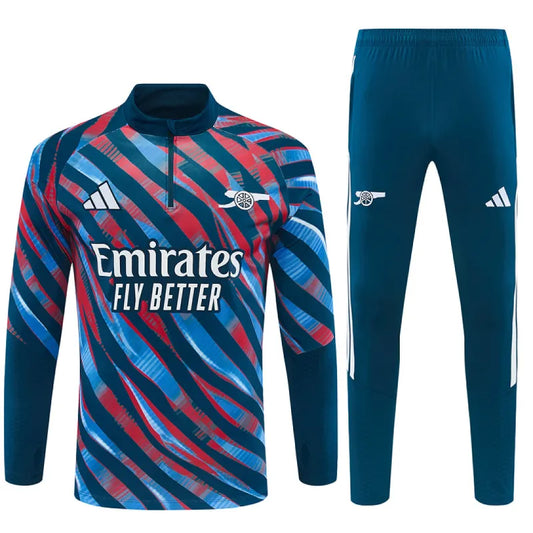 26/27 Arsenal Camo Half Zip Tracksuit, Red/Blue